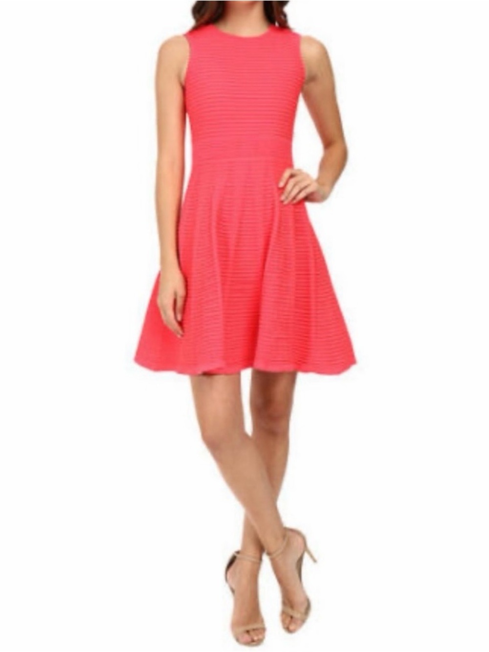 Ted Baker London Malou Ottoman Vibrant Pink Fit-and-Flare Dress never worn